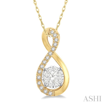 Twisted Loop Lovebright Round Diamond Pendant